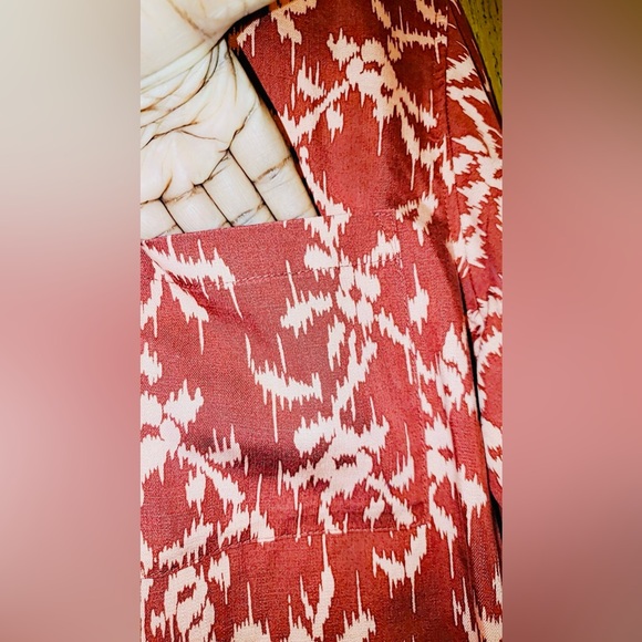 Knox Rose Women Button-Down Shirt, Hi-Low, Hem Pocket Deep-Red, Western Boho NWT - Picture 8 of 14